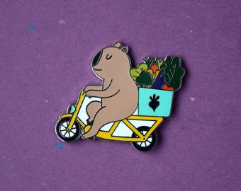 Wombat food delivery service -  enamel pin badge