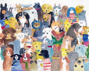 Dogs and food A3 print