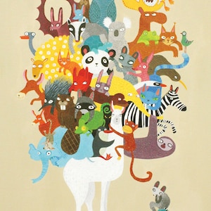 Greeting card - Llama & animals