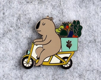 Wombat food delivery service -  enamel pin badge