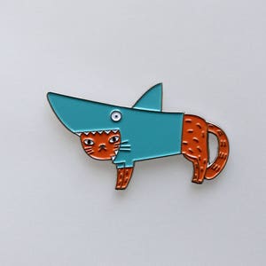 Shark cat pin