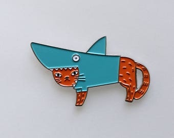 Shark cat pin