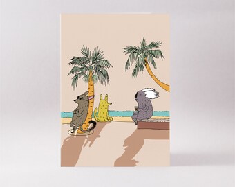 Greeting card - Sunset beach