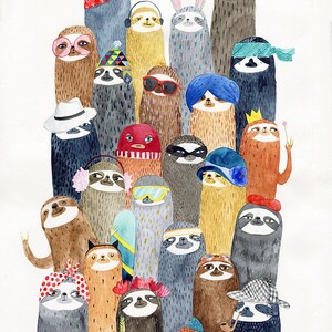 Sloths Sloths print - A3 print