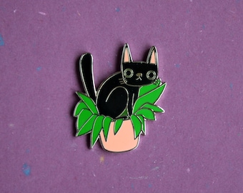 Pooping cat enamel pin badge