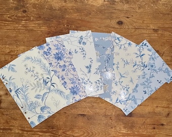 Handmade Dainty Blue Floral Cash Envelope Inserts: A5, A6 Budget Planner