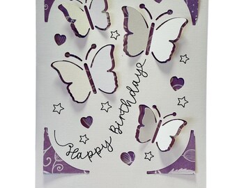 Colorful 3D Butterfly Birthday Card - Special Occasion Keepsake