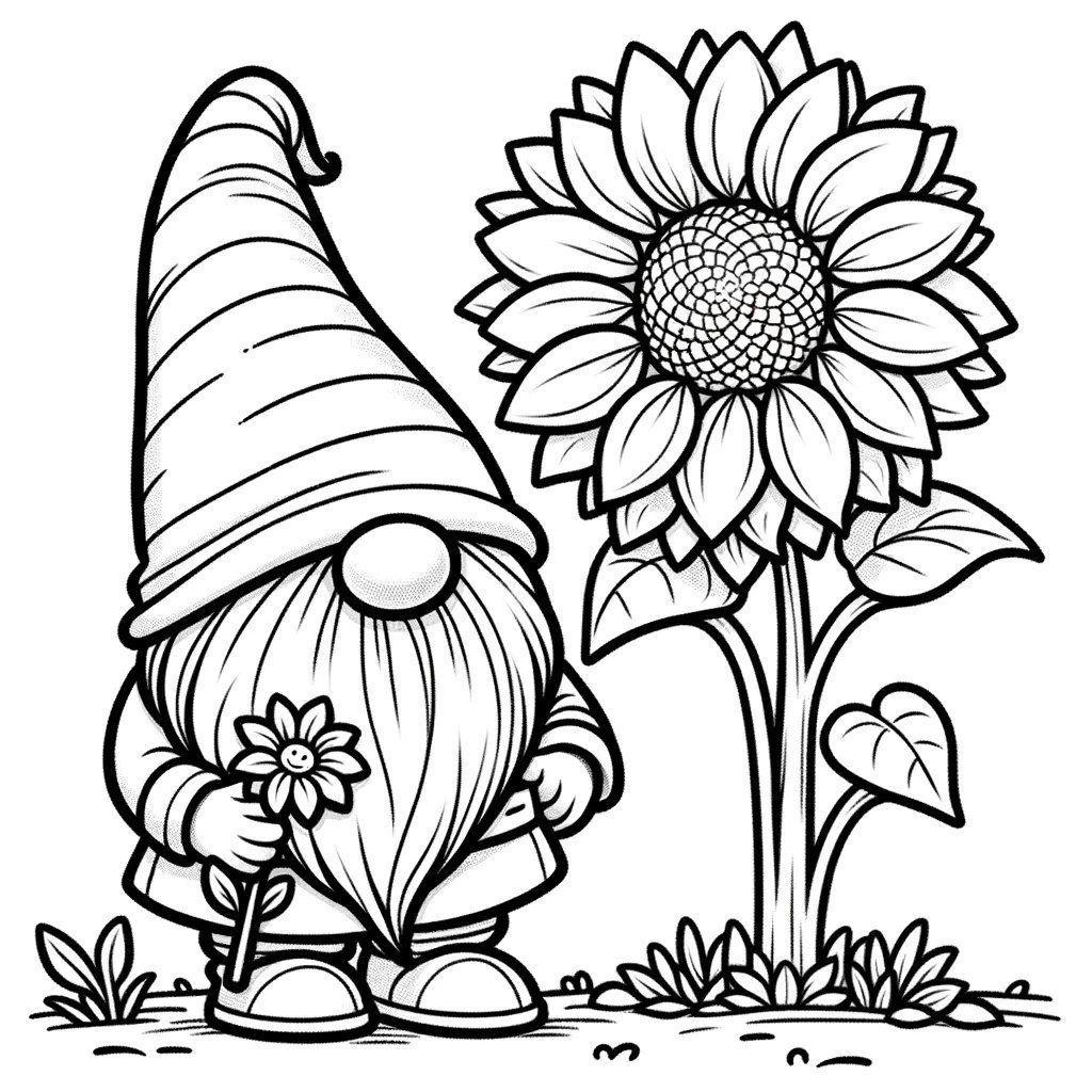 14 Adorable Gnome Coloring Pages PDF - Set of Fun Loving Designs