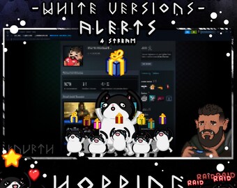 Animated Black and Whit Hamster Stream Alert Pack – 10 Alerts for Twitch, Kick & YouTube
