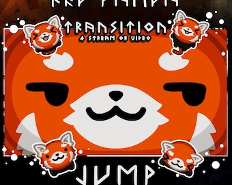 Red panda stream stinger – animated 2s scene transition (smug face)