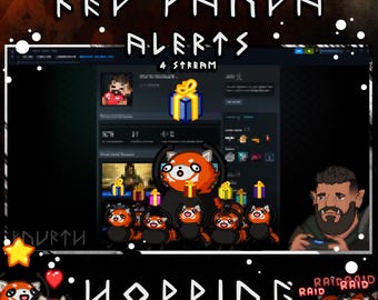 Animated Red Panda Stream Alert Pack – 10 Alerts for Twitch, Kick & YouTube