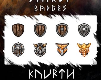 Light Shield Badge Set – 8 Progressive Subscriber & Bit Badges
