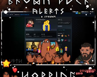Animated Brown Duck Stream Alert Pack – 10 Alerts for Twitch, Kick & YouTube