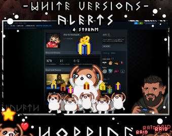 Animated Brown and White Hamster Stream Alert Pack – 10 Alerts for Twitch, Kick & YouTube