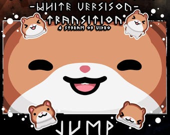 Brown and white hamster stream stinger – animated 2s scene transition (happy face)