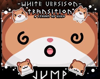 Brown and white hamster stream stinger – animated 2s scene transition (dizzy face)