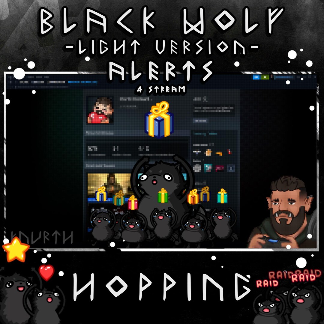 Animated Black Light Wolf Stream Alert Pack – 10 Alerts for Twitch ...