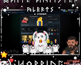 Animated White Hamster Stream Alert Pack – 10 Alerts for Twitch, Kick & YouTube