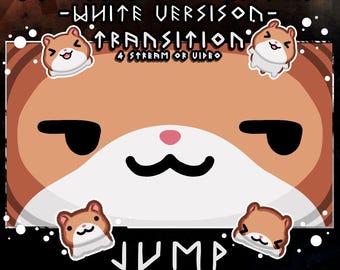 Brown and white hamster stream stinger – animated 2s scene transition (smug face)