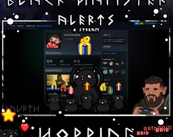 Animated Black Hamster Stream Alert Pack – 10 Alerts for Twitch, Kick & YouTube