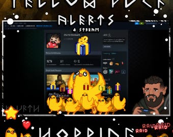 Animated Yellow Duck Stream Alert Pack – 10 Alerts for Twitch, Kick & YouTube
