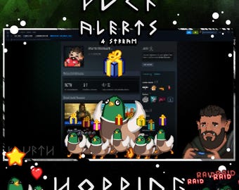 Animated Duck Stream Alert Pack – 10 Alerts for Twitch, Kick & YouTube