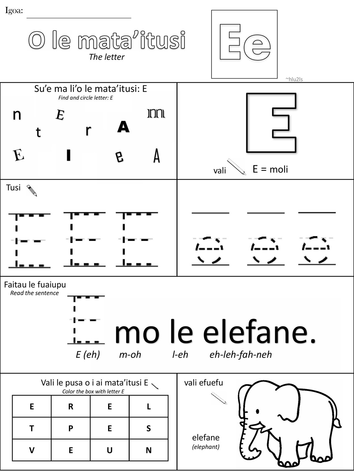 Samoan Alphabet Worksheets - Etsy