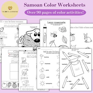 Samoan Color Worksheets