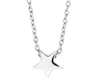 14K White Star Necklace, Yellow Gold, Rose Gold, Petite, Gifts for Her