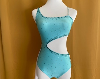 Teal Blue Lyrical Costume, Ladies Dance Costume, Light Blue Costume, Dance Costume, Custom Dance Costume, Custom Lyrical Costume, Leotard
