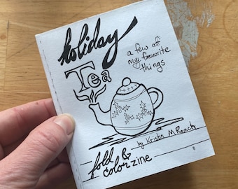 Holiday Tea: fold and color zine