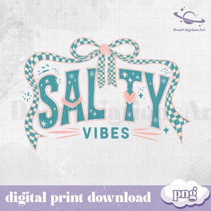 Checkerboard Salty Summer Png, Salty Coquette Summer Bow Shirt, Summer Beach Vibes Png Shirt, Coquette Summer Design, Summer Shirt Design