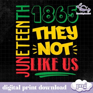 They Not Like Us png, Juneteenth Black History Month, Black Lives Matter-shirtontwerp, 1865 Afro-Amerika png, Juneteenth-kaartsublimatie