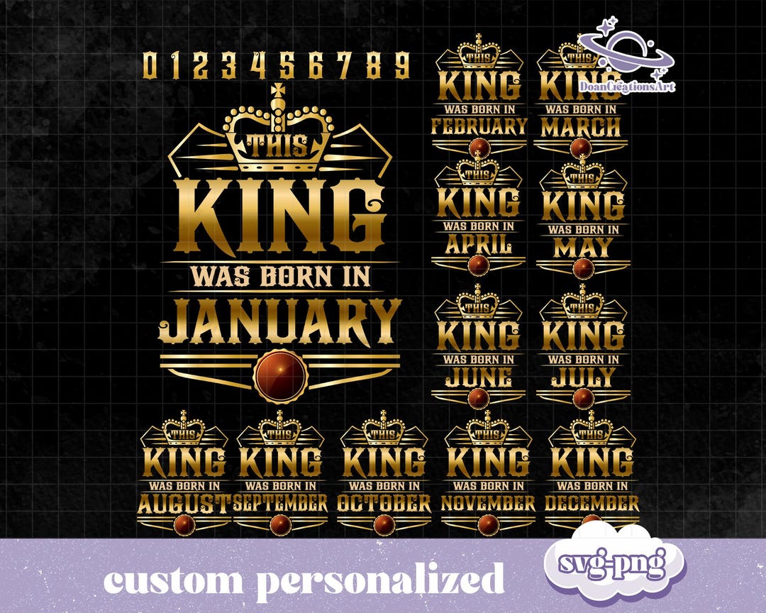 Buy Personalized This King Was Born in Png, King Birthday, Birthday Boy ...