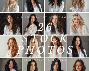 26 AI Hair Model Stock Photos, Beauty Marketing Images (Digital Download)