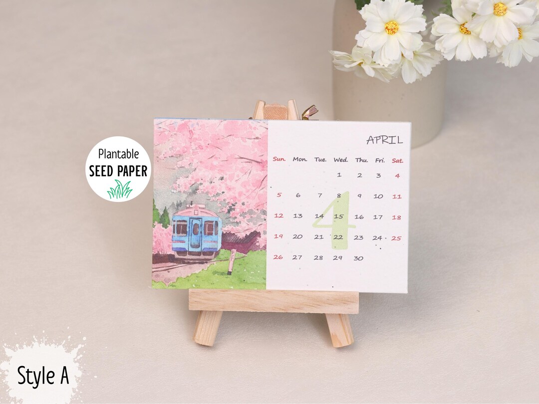 Buy 2026 Plantable Seed Paper Calendar, Watercolor Landscape Calendar ...