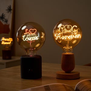 Customized Name Edison Bulb Lamp: Personalized Steampunk Decor