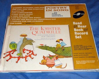Poetry in Song RARE Book w Lp record album Simon Sisters 1969 Original Children's Read Hear Set