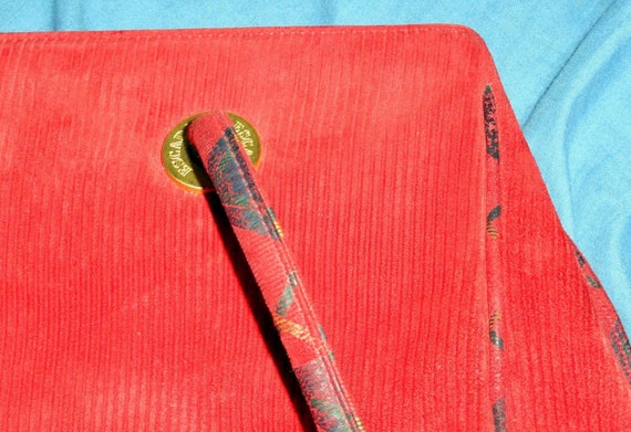 Escada Large Tote Handbag Bag Leather & Red Cordu… - image 4