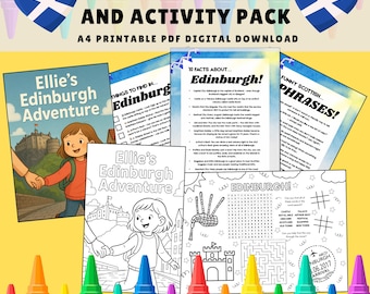 Edinburgh Kids Activity Pack | Scotland Storybook, Scavenger Hunt (A4 PDF)