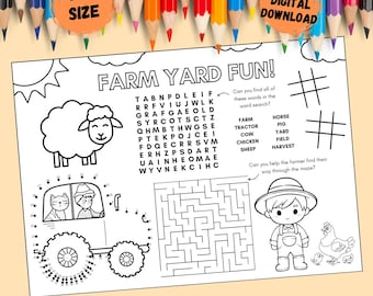 A4 Yard Farm Tätigkeitsbogen - Druckbare PDF Digitaler Download