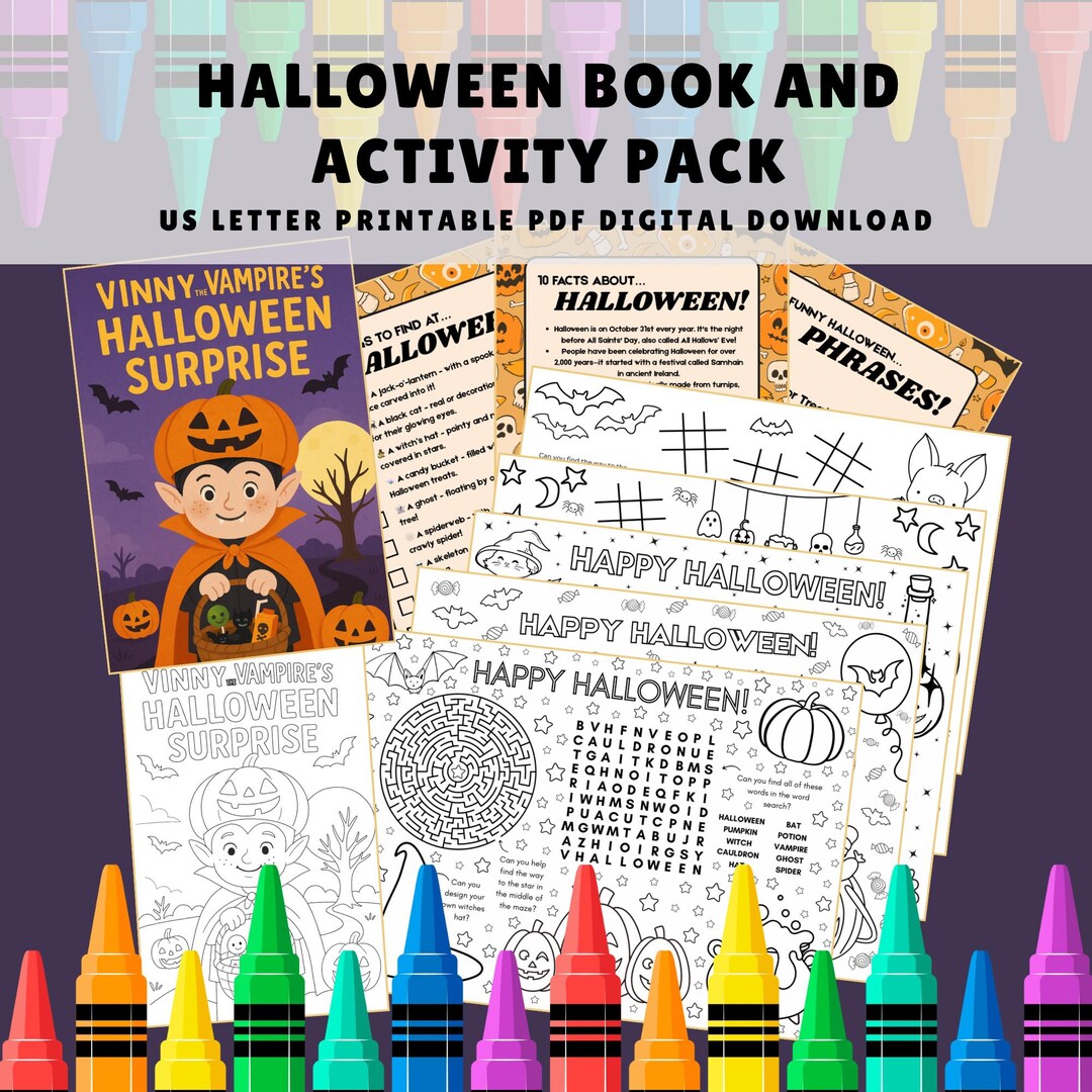 Halloween Activity Pack for Kids | Printable Games, Story, Scavenger ...