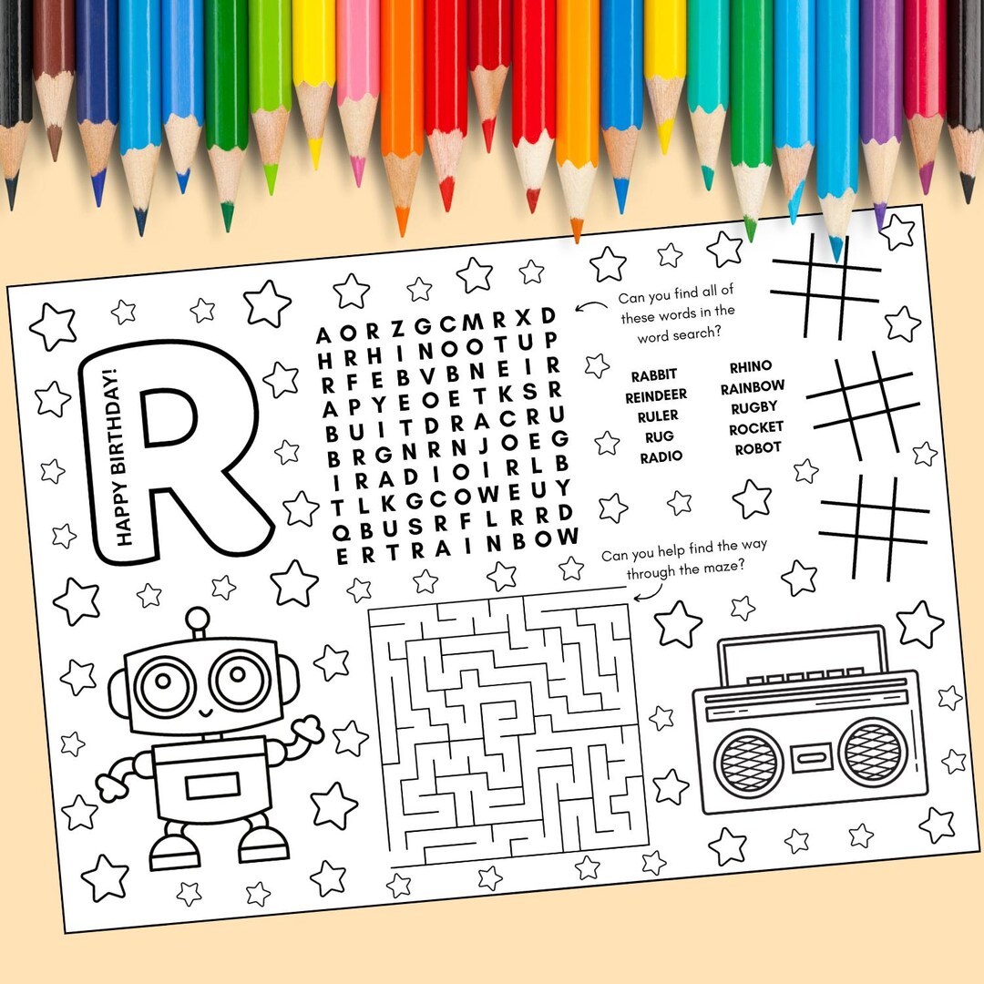 A4 Letter R Alphabet Birthday Activity Sheet - Fun Printable PDF for ...