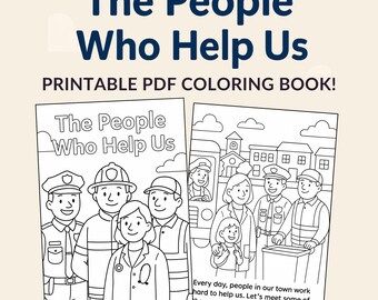 Community Helpers Coloring Book | Kids Printable Storybook (PDF)