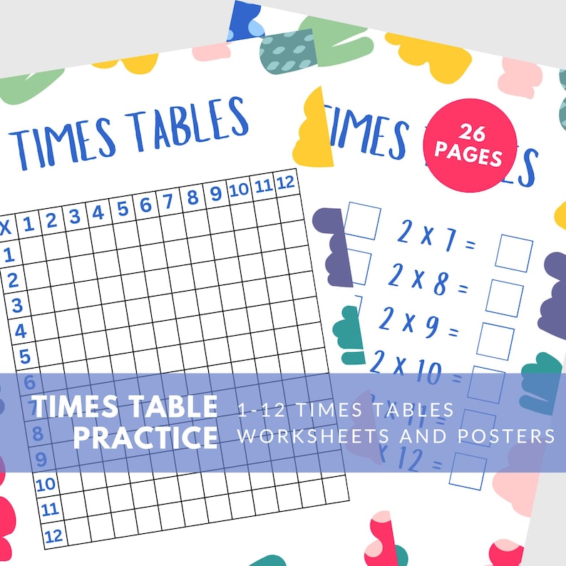 Times Table Worksheets A4 PDF Digital Download | Fun & Engaging Math ...