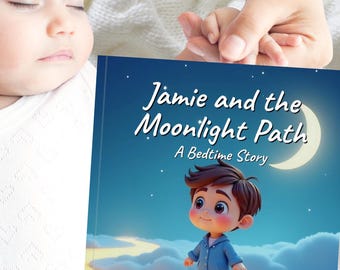 Personalised Boys Bedtime Story Book | Custom Name and Message | Soft Cover | Black Hair Character