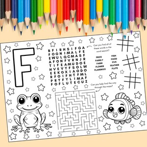 A4 Letter "F" Alphabet Activity Sheet - Educational PDF Digital Download for Kids Learning Letters