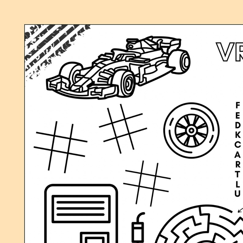 Editable A4 Racing Car Activity Page Canva Template - Etsy