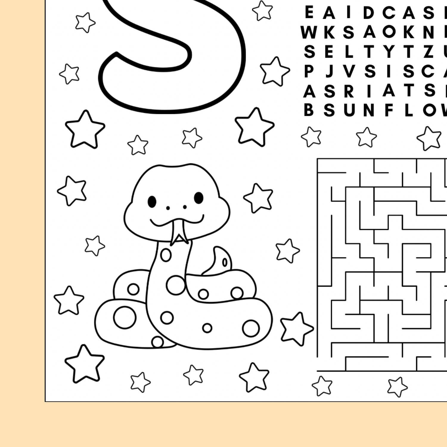 A4 Letter S Alphabet Birthday Activity Sheet - Fun Printable PDF for ...