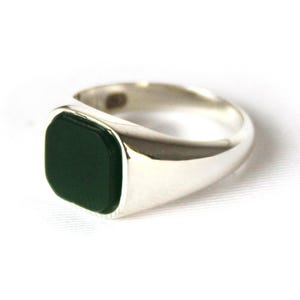 Chevalière, bague en argent faite main, bague en argent sterling 925, chevalière unique, bague à graver, bague carrée, cadeau pour lui